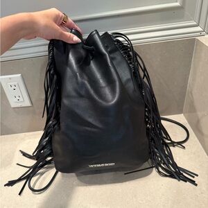 Victoria's Secret Black Fringe Backpack